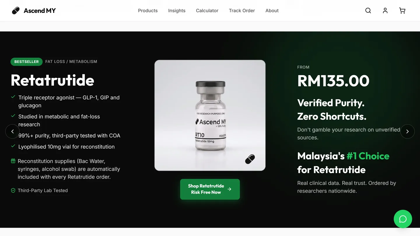 The featured compound: vial, specification and price