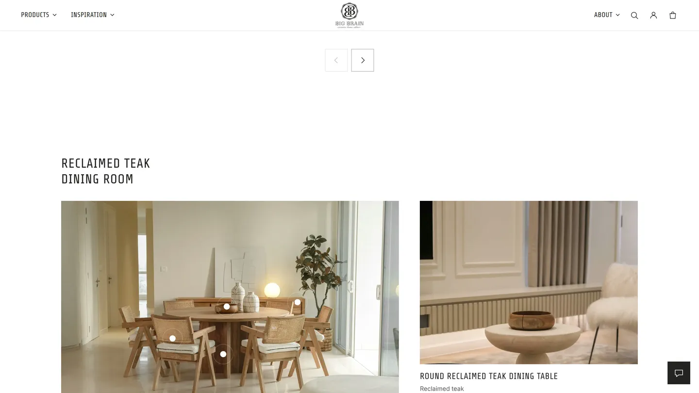 The reclaimed teak dining room