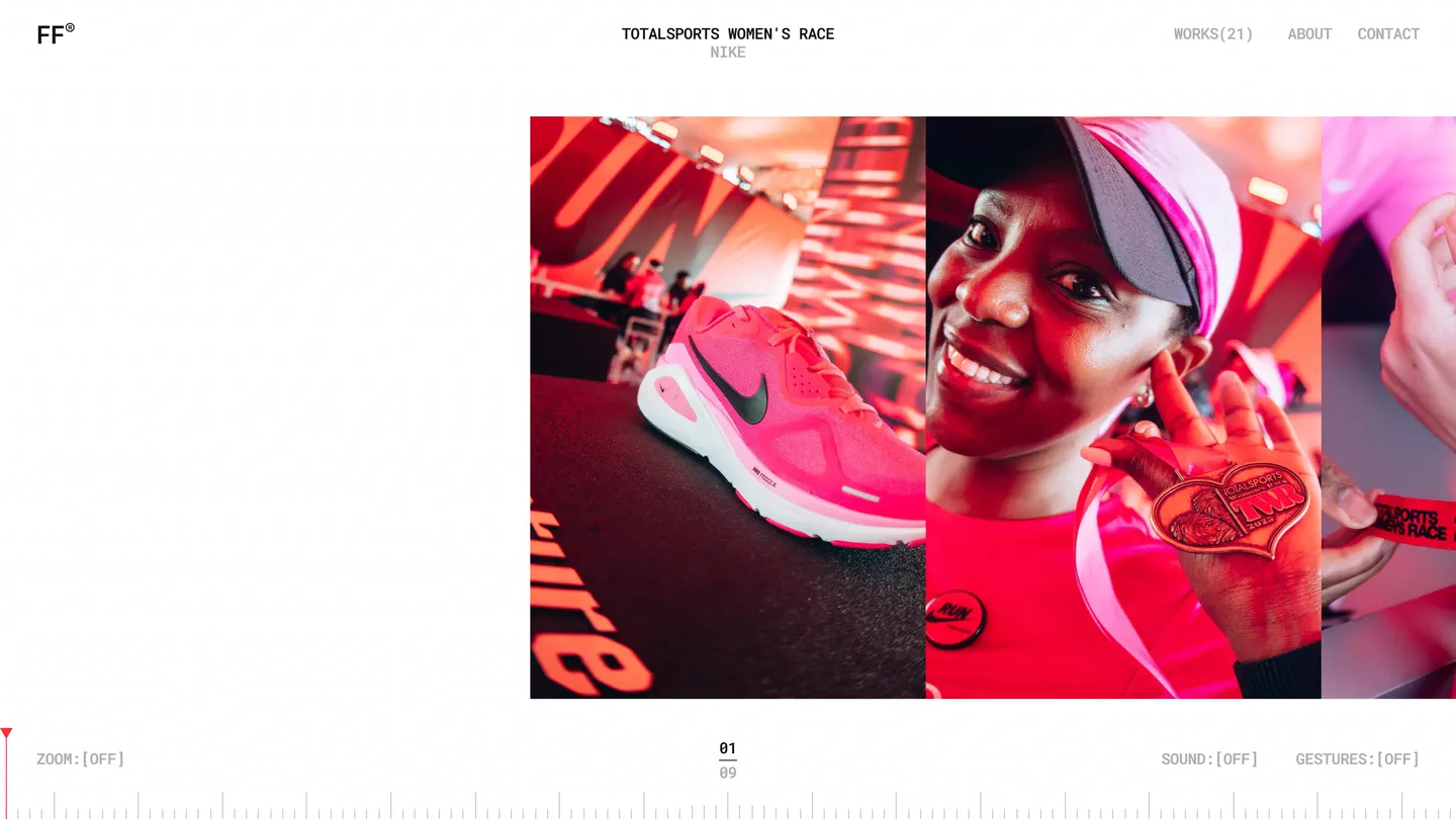 A project opened from the slider