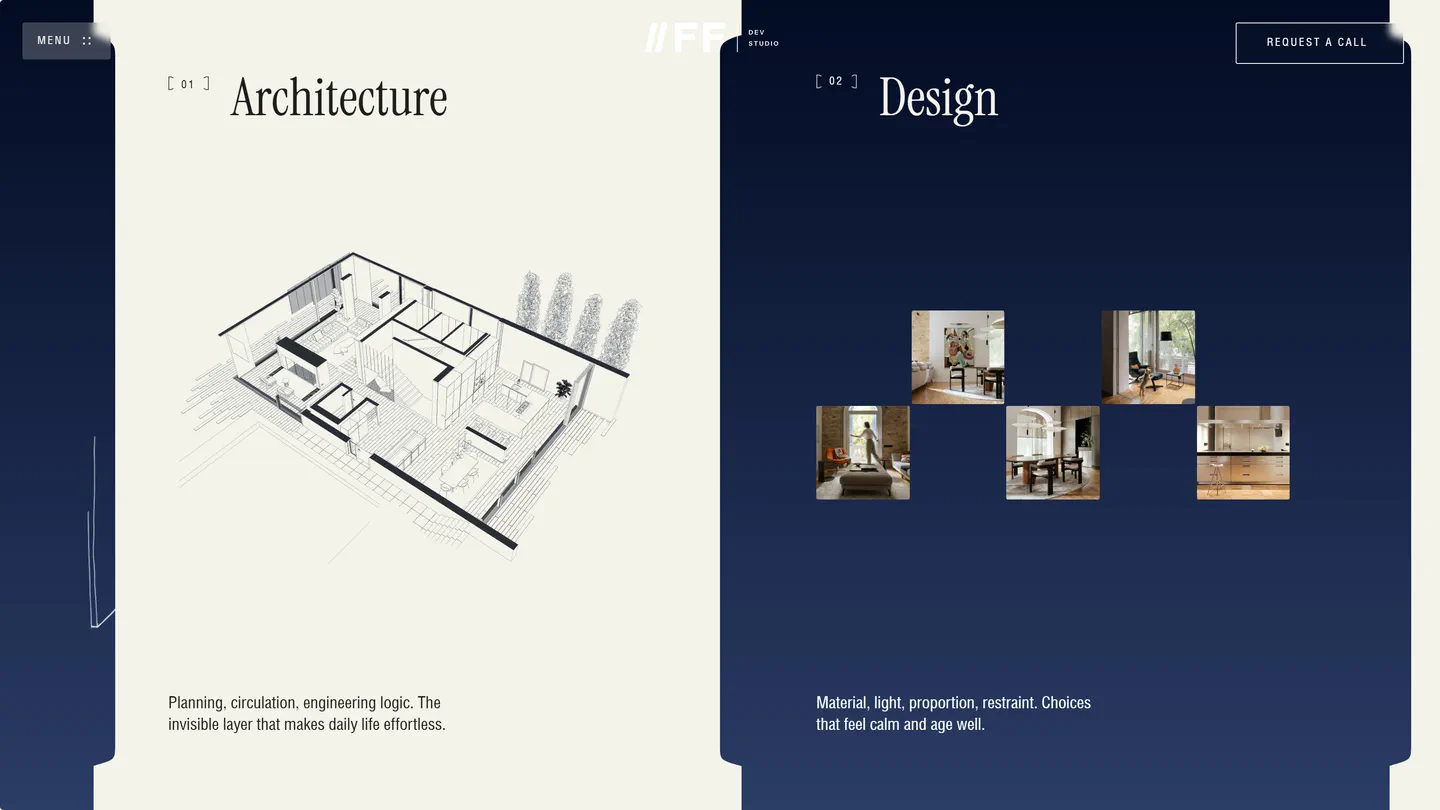 Architecture and Design cards passing on the horizontal track
