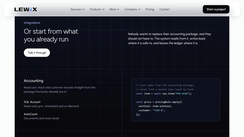 Or start from what you already run — integrations on dark